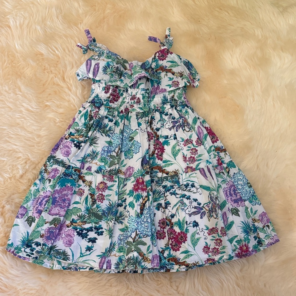 Janie and Jack Floral Dress - Purple and Green